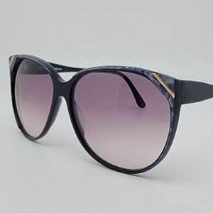 Sebastiano #600 Navy Marble Frame Purple Gradient Lens Vintage Sunglasses 62mm